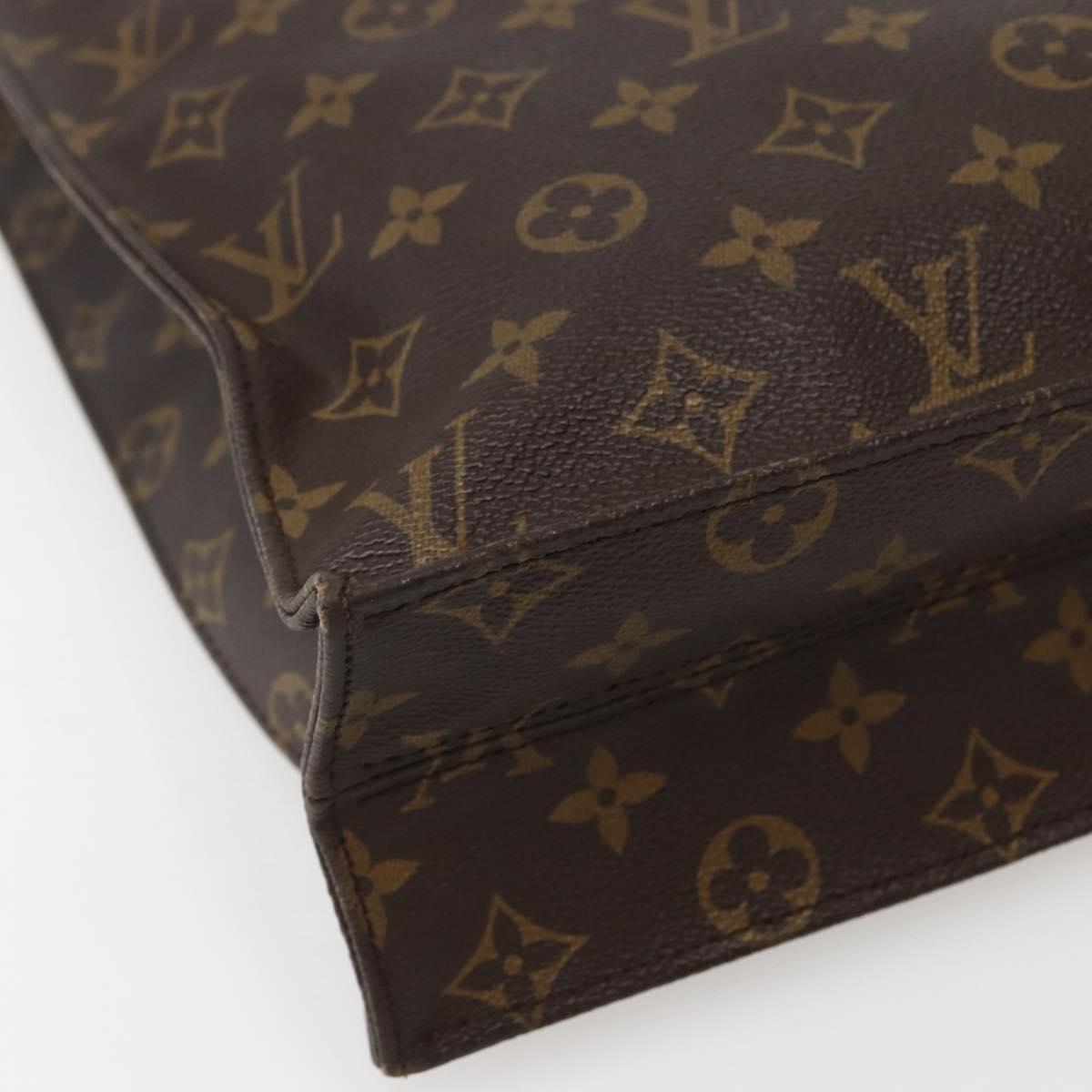 LOUIS VUITTON Monogram Sac Plat Hand Bag M51140 LV Auth 143075