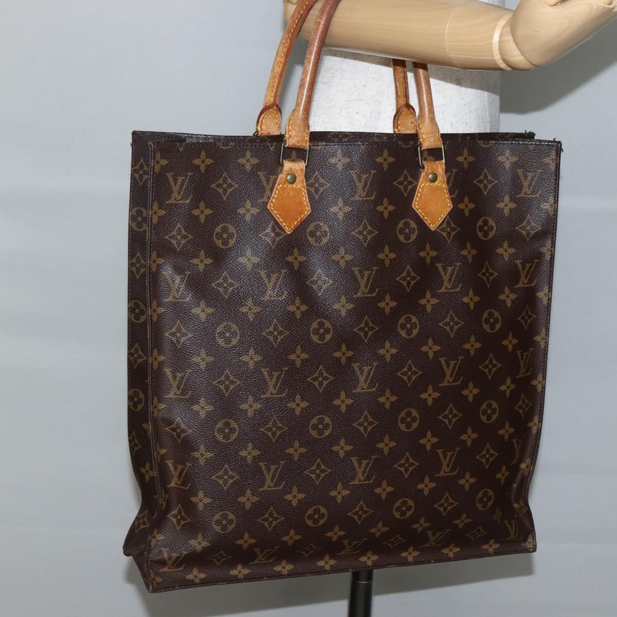 LOUIS VUITTON Monogram Sac Plat Hand Bag M51140 LV Auth 143075