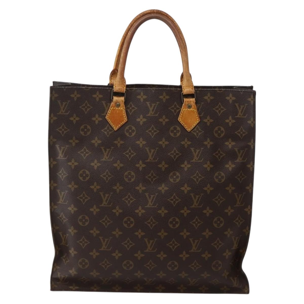 LOUIS VUITTON Monogram Sac Plat Hand Bag M51140 LV Auth 143075