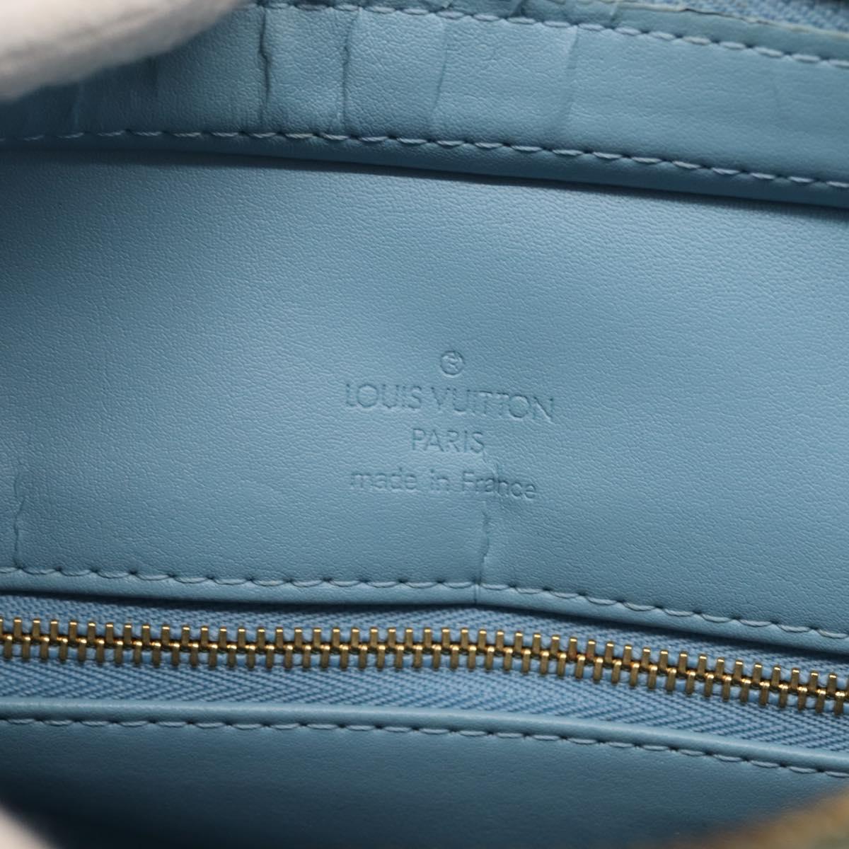 LOUIS VUITTON Monogram Vernis Houston Hand Bag Baby Blue M91005 LV Auth 143080