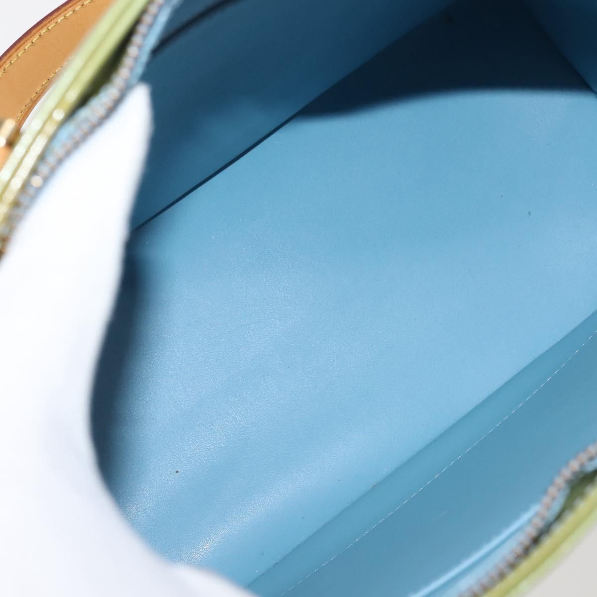 LOUIS VUITTON Monogram Vernis Houston Hand Bag Baby Blue M91005 LV Auth 143080