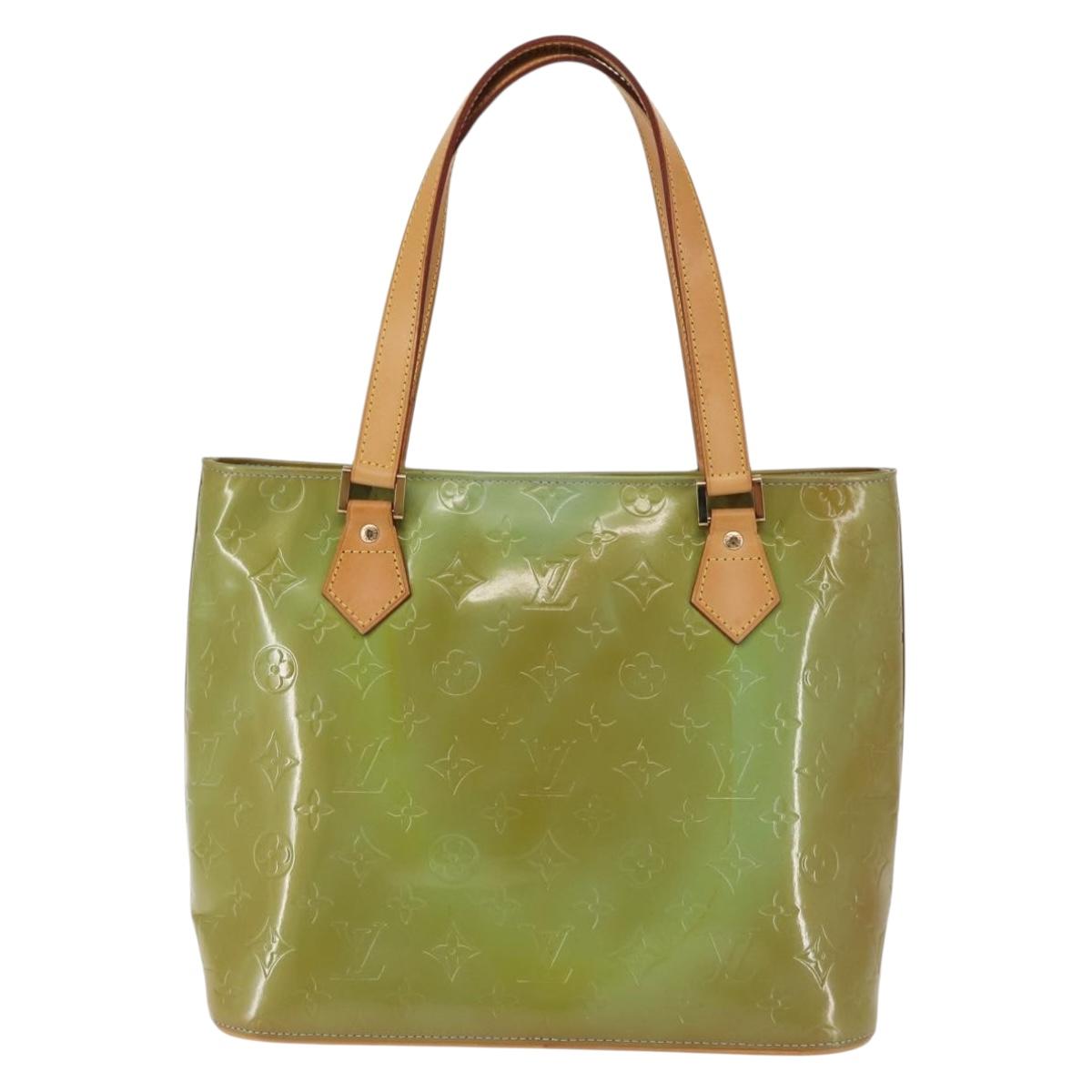 LOUIS VUITTON Monogram Vernis Houston Hand Bag Baby Blue M91005 LV Auth 143080