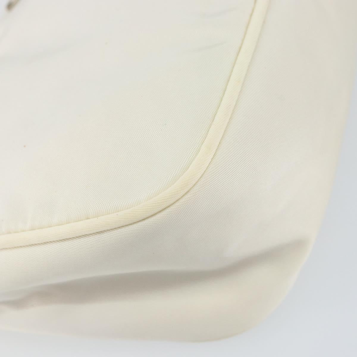 PRADA Accessory Pouch Nylon White Silver Auth 143085