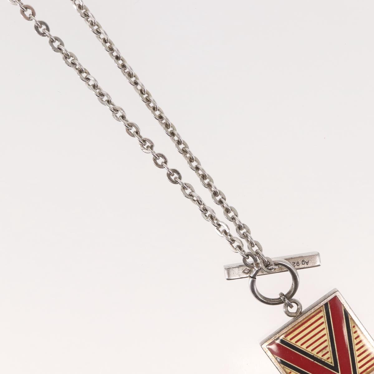 LOUIS VUITTON PandantifV Necklace metal Silver M65363 LV Auth 143094