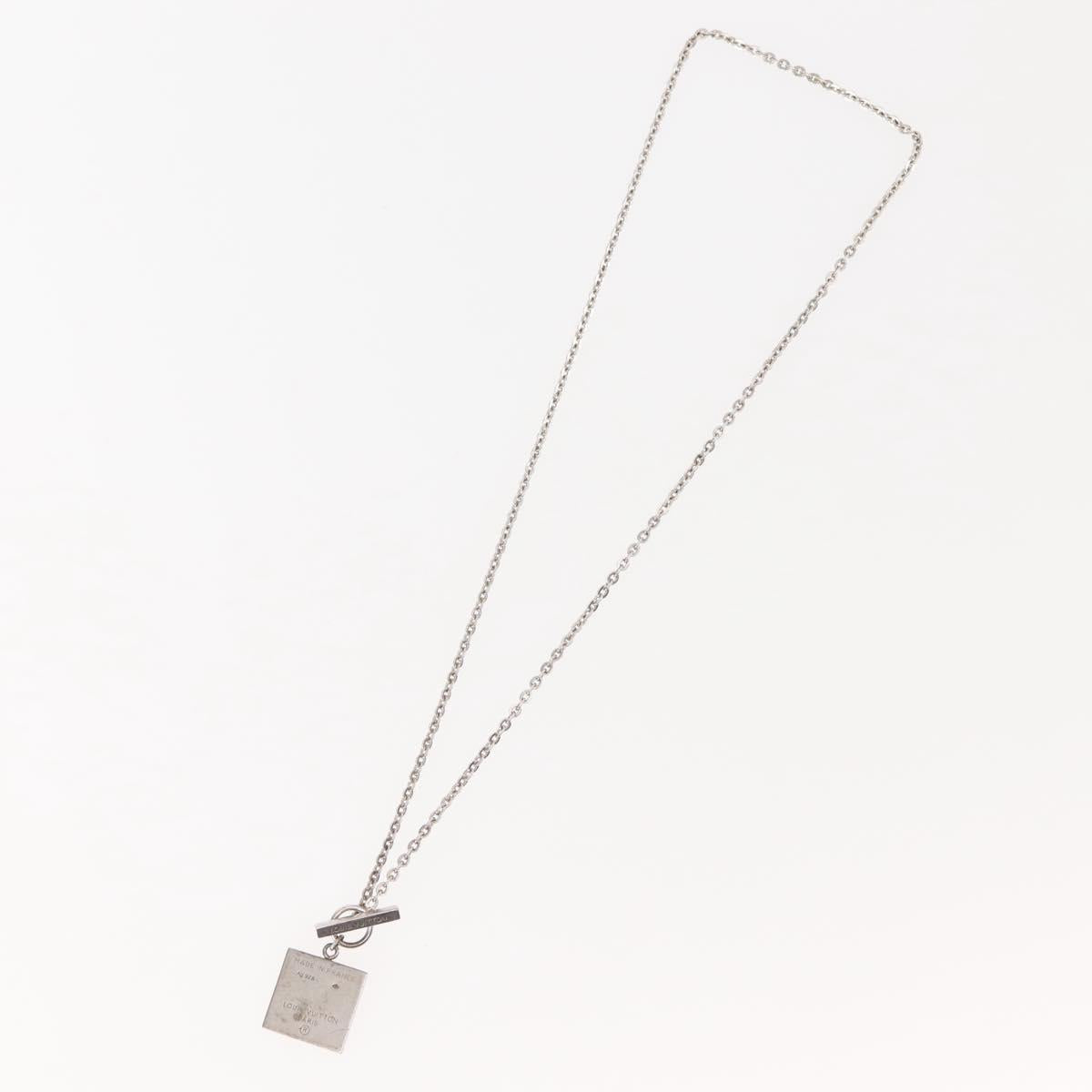LOUIS VUITTON PandantifV Necklace metal Silver M65363 LV Auth 143094