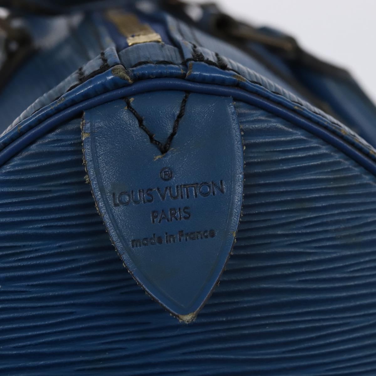 LOUIS VUITTON Epi Speedy 30 Hand Bag Toledo Blue M43005 LV Auth 143100