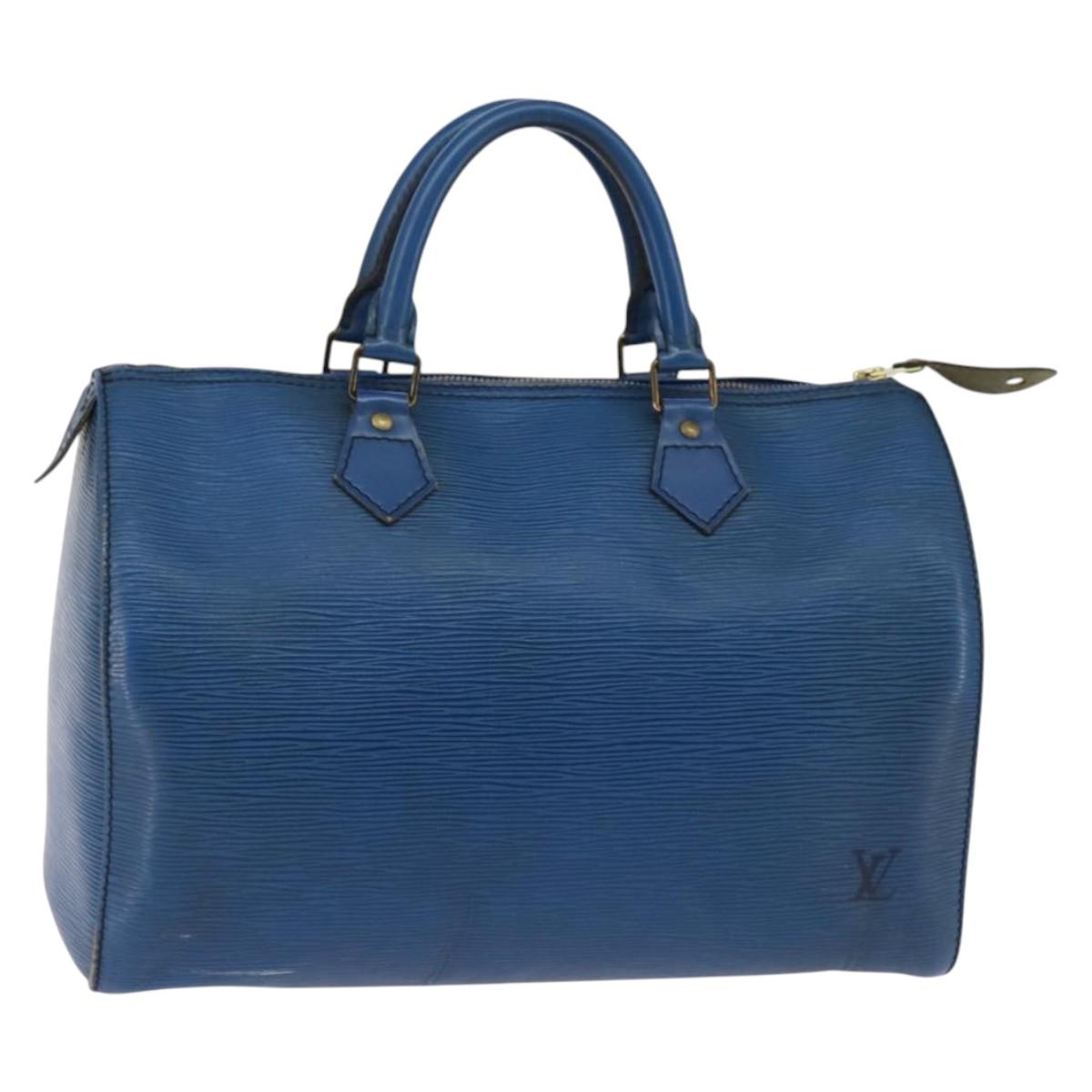 LOUIS VUITTON Epi Speedy 30 Hand Bag Toledo Blue M43005 LV Auth 143100