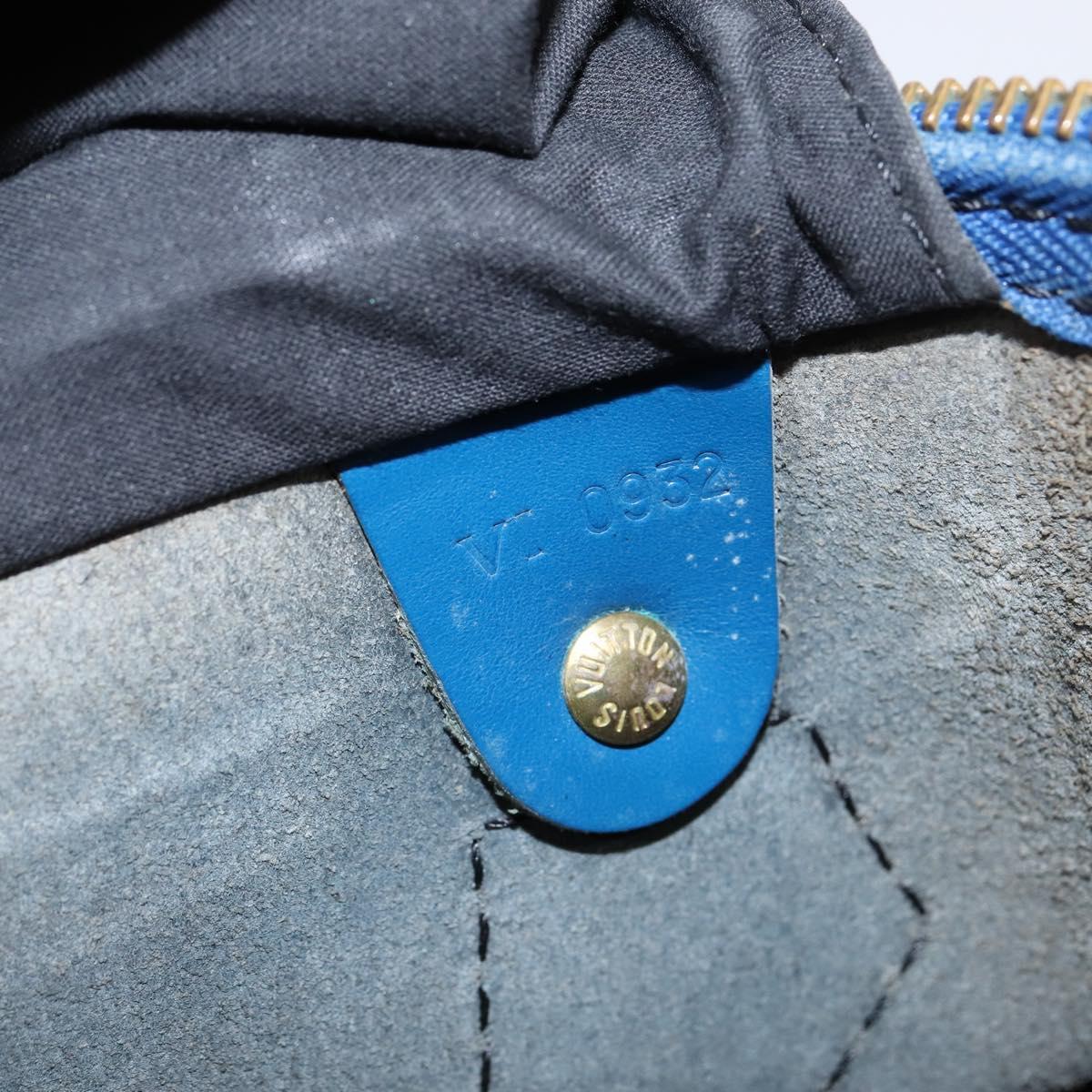 LOUIS VUITTON Epi Speedy 30 Hand Bag Toledo Blue M43005 LV Auth 143100