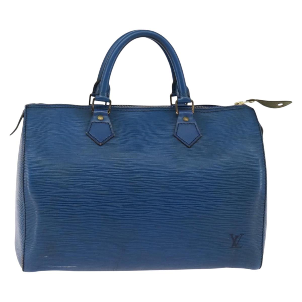 LOUIS VUITTON Epi Speedy 30 Hand Bag Toledo Blue M43005 LV Auth 143100