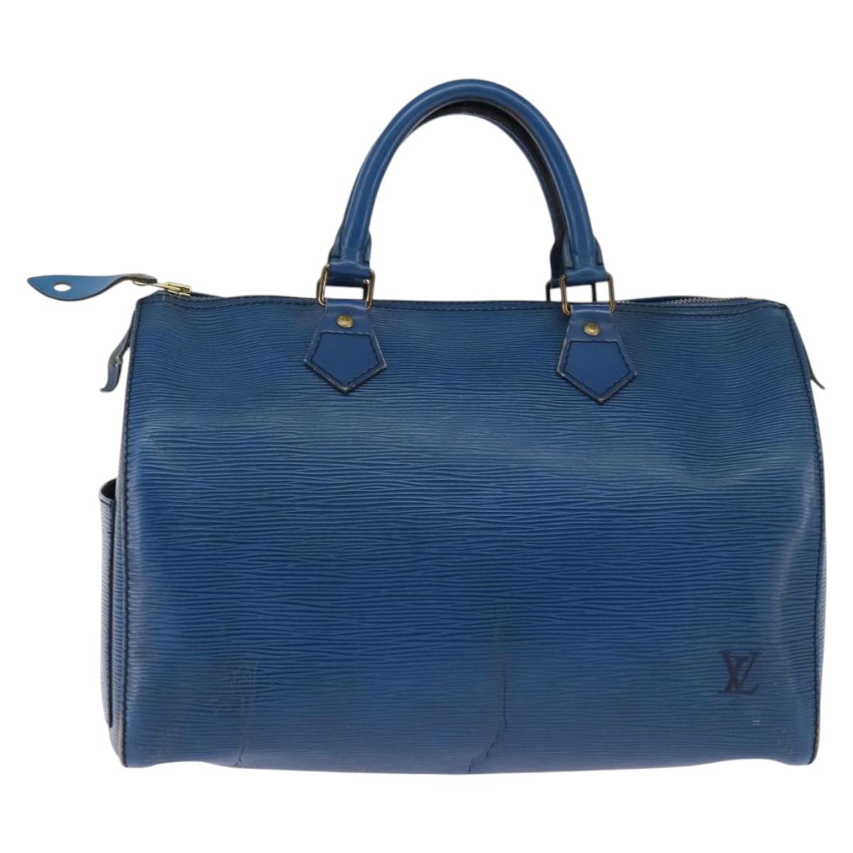 LOUIS VUITTON Epi Speedy 30 Hand Bag Toledo Blue M43005 LV Auth 143100