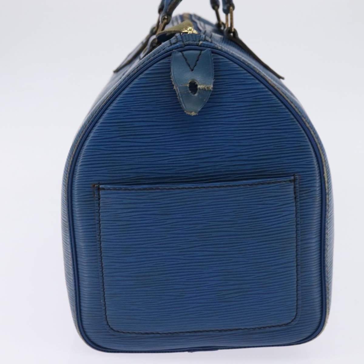 LOUIS VUITTON Epi Speedy 30 Hand Bag Toledo Blue M43005 LV Auth 143100