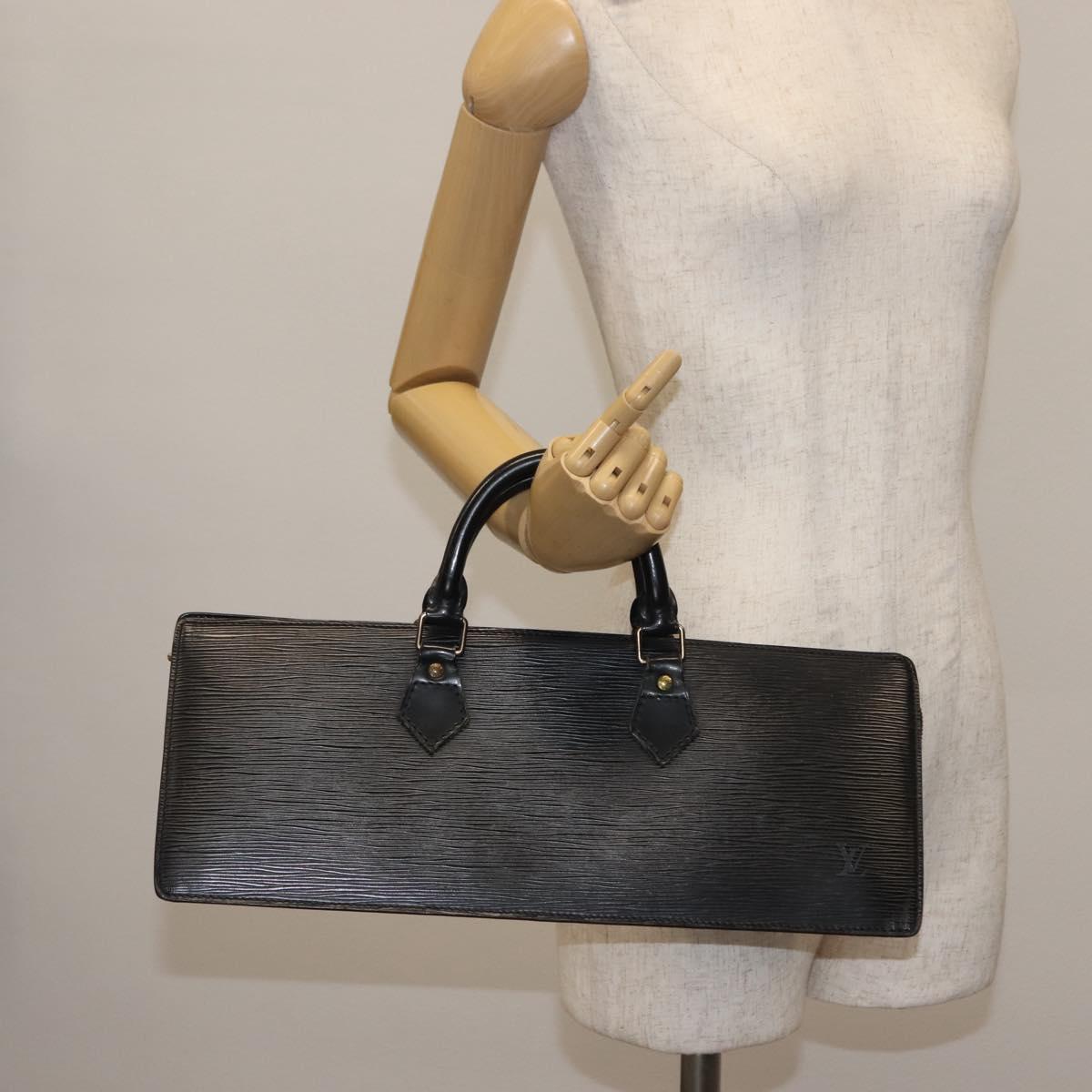 LOUIS VUITTON Epi Sac Triangle Hand Bag Black M52092 LV Auth 143103