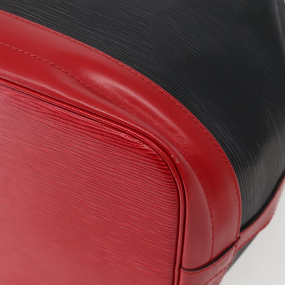 LOUIS VUITTON Epi Noe Shoulder Bag Bicolor Black Red M44017 LV Auth 143106