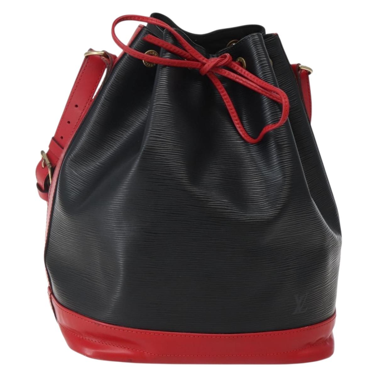 LOUIS VUITTON Epi Noe Shoulder Bag Bicolor Black Red M44017 LV Auth 143106