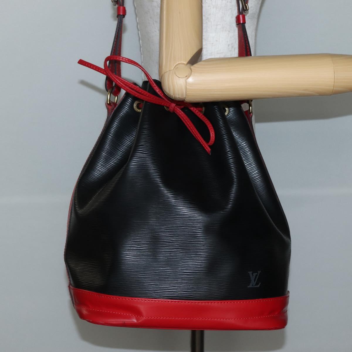LOUIS VUITTON Epi Noe Shoulder Bag Bicolor Black Red M44017 LV Auth 143106