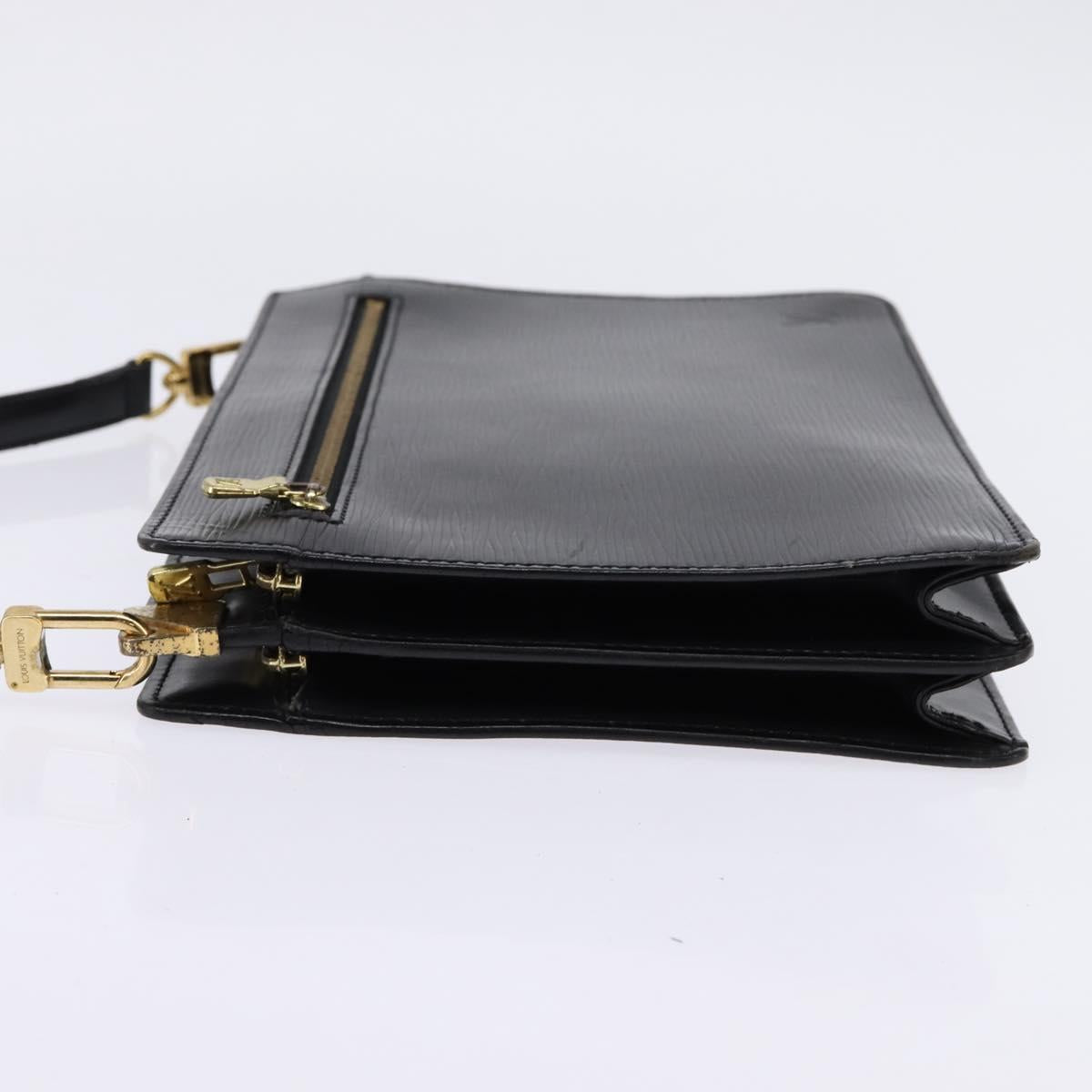 LOUIS VUITTON Epi Angian Shoulder Bag 2way Black M52112 LV Auth 143108