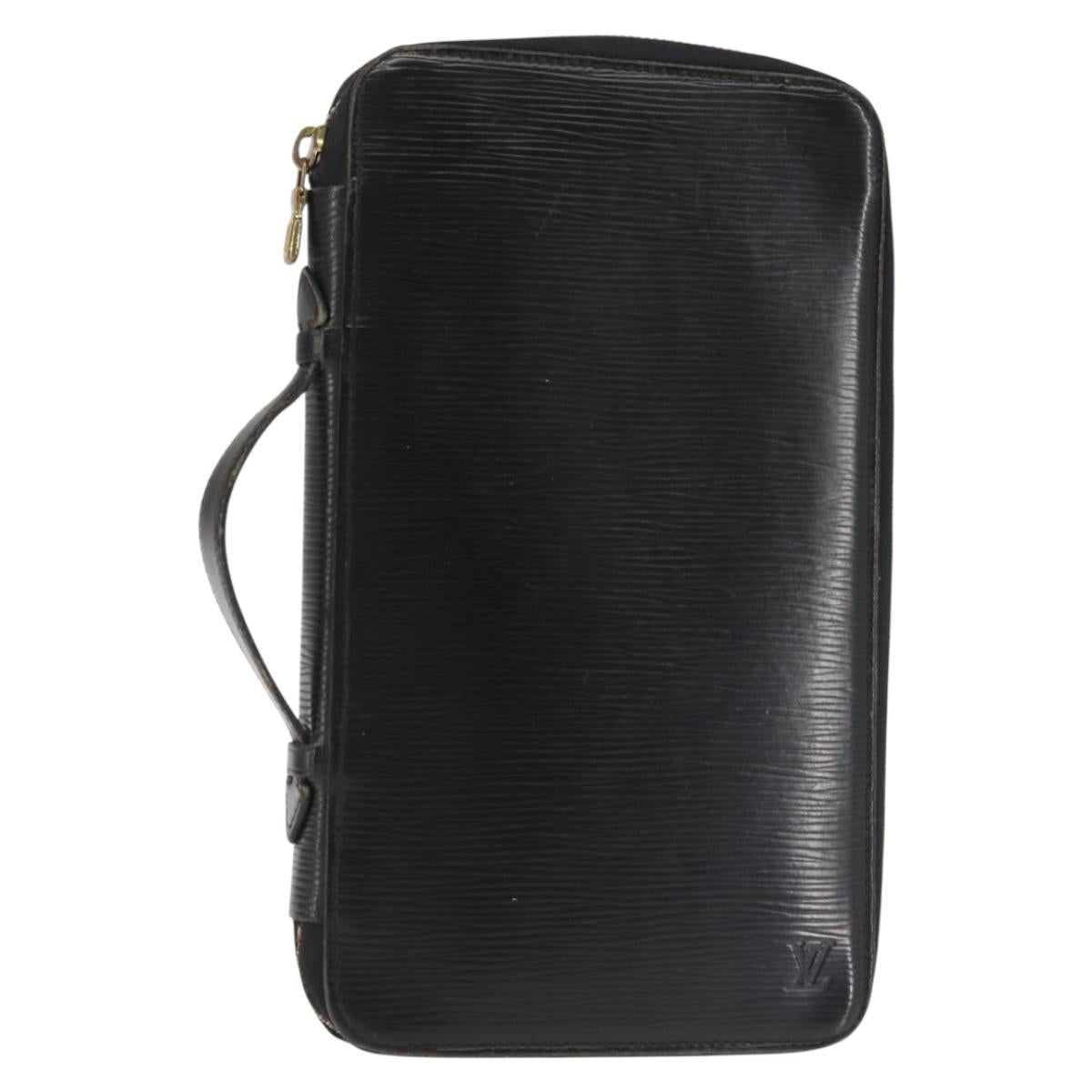 LOUIS VUITTON Epi Poche Escapade Travel Case Black LV Auth 143112