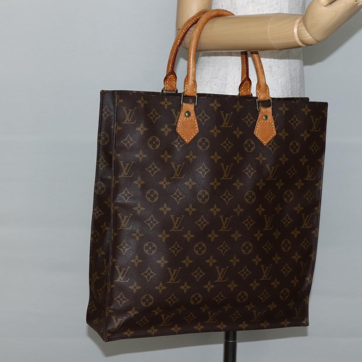 LOUIS VUITTON Monogram Sac Plat Hand Bag M51140 LV Auth 143117