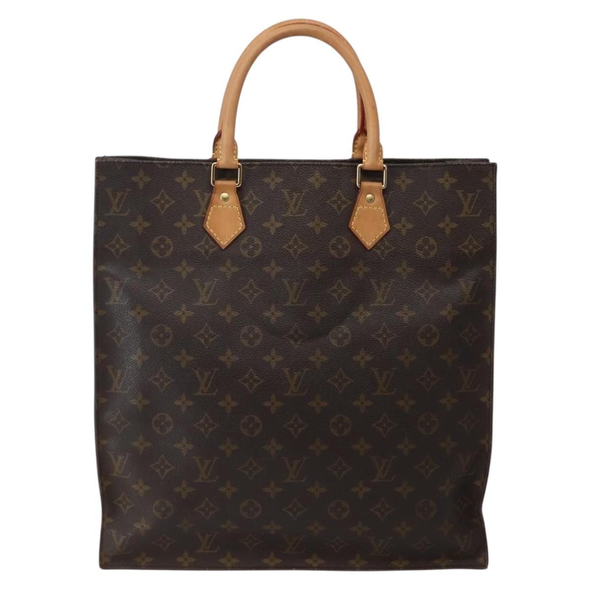 LOUIS VUITTON Monogram Sac Plat Hand Bag M51140 LV Auth 143118