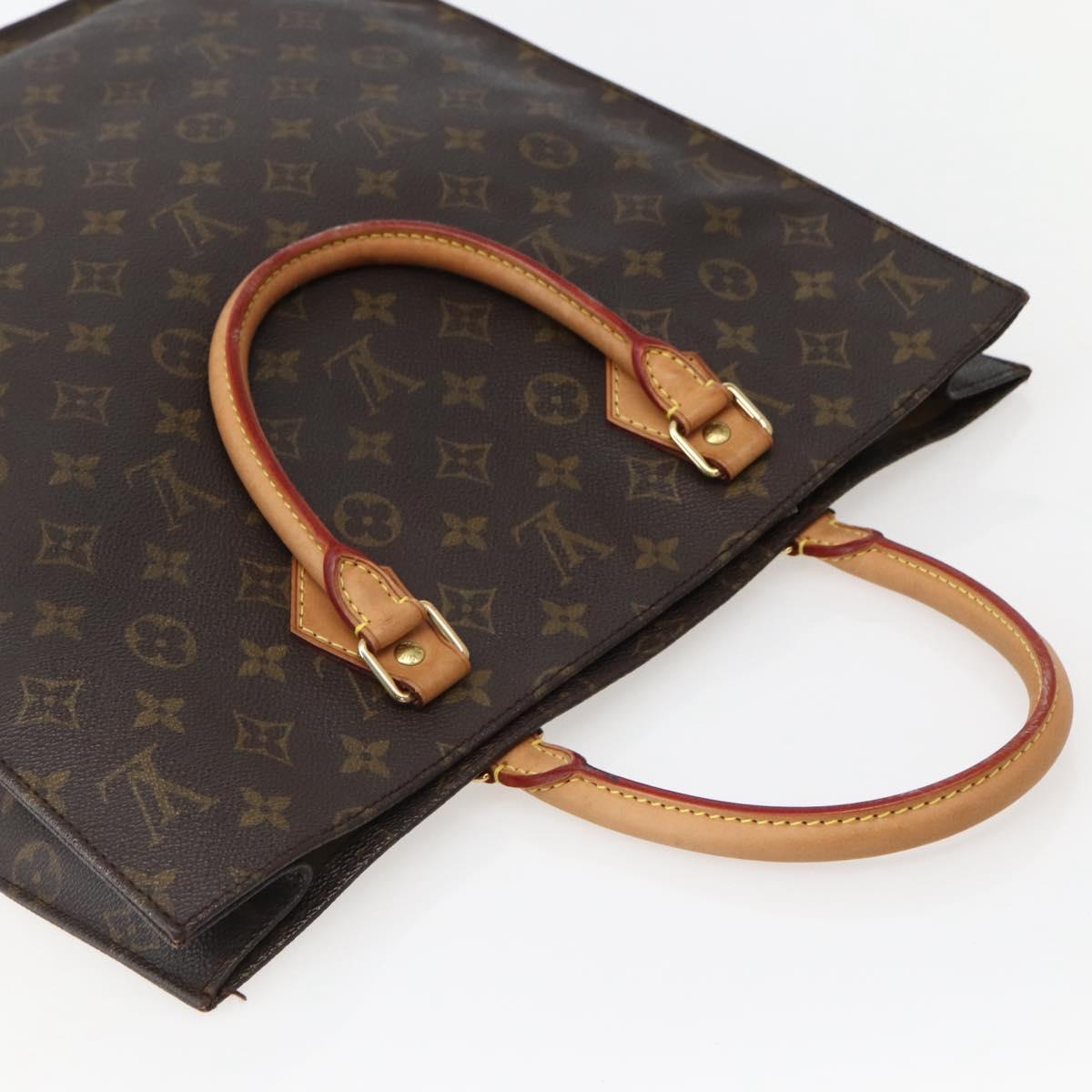 LOUIS VUITTON Monogram Sac Plat Hand Bag M51140 LV Auth 143118