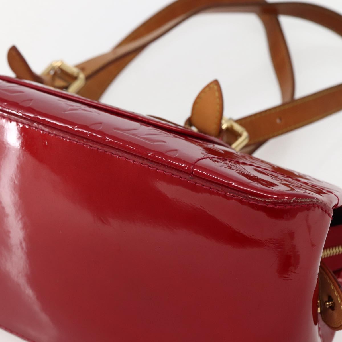 LOUIS VUITTON Vernis Rosewood Avenue Hand Bag Pomme D'amour M93507 Auth 143122