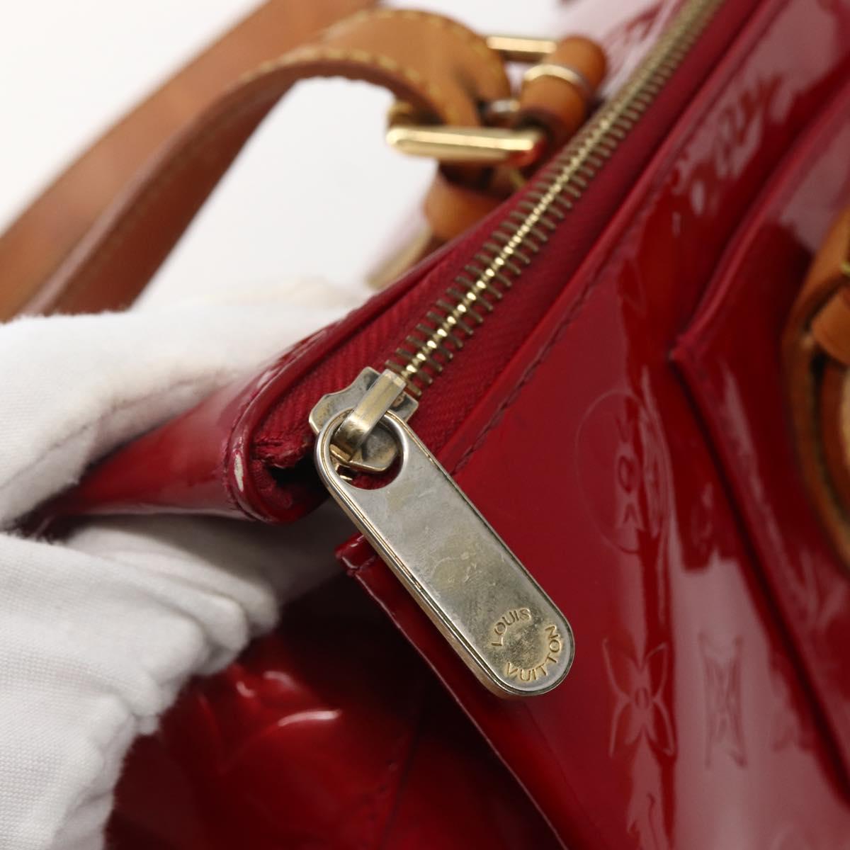 LOUIS VUITTON Vernis Rosewood Avenue Hand Bag Pomme D'amour M93507 Auth 143122