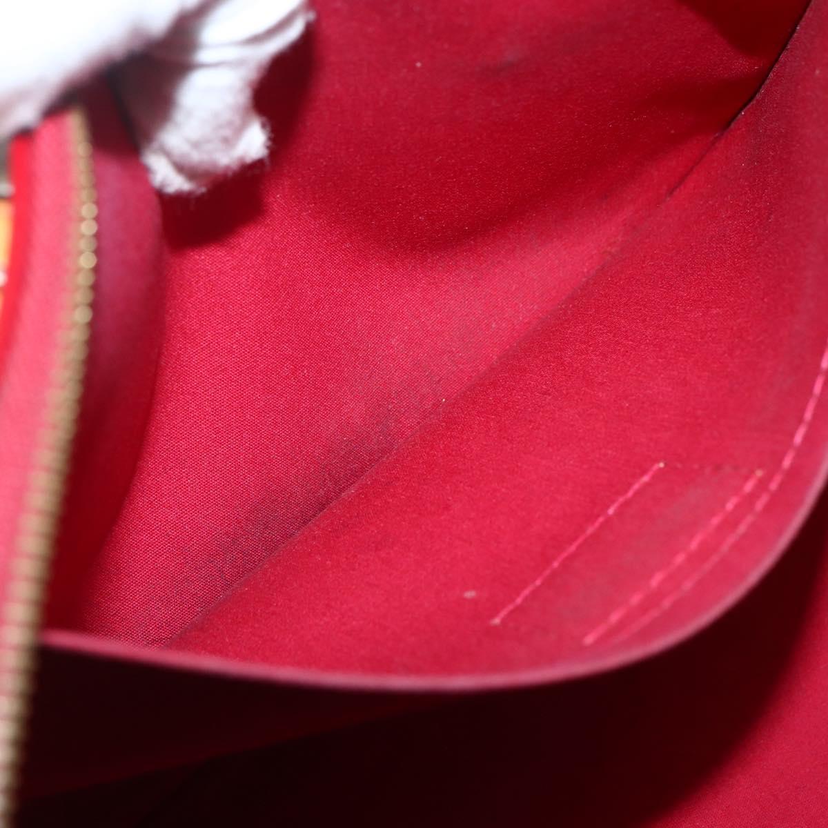 LOUIS VUITTON Vernis Rosewood Avenue Hand Bag Pomme D'amour M93507 Auth 143122