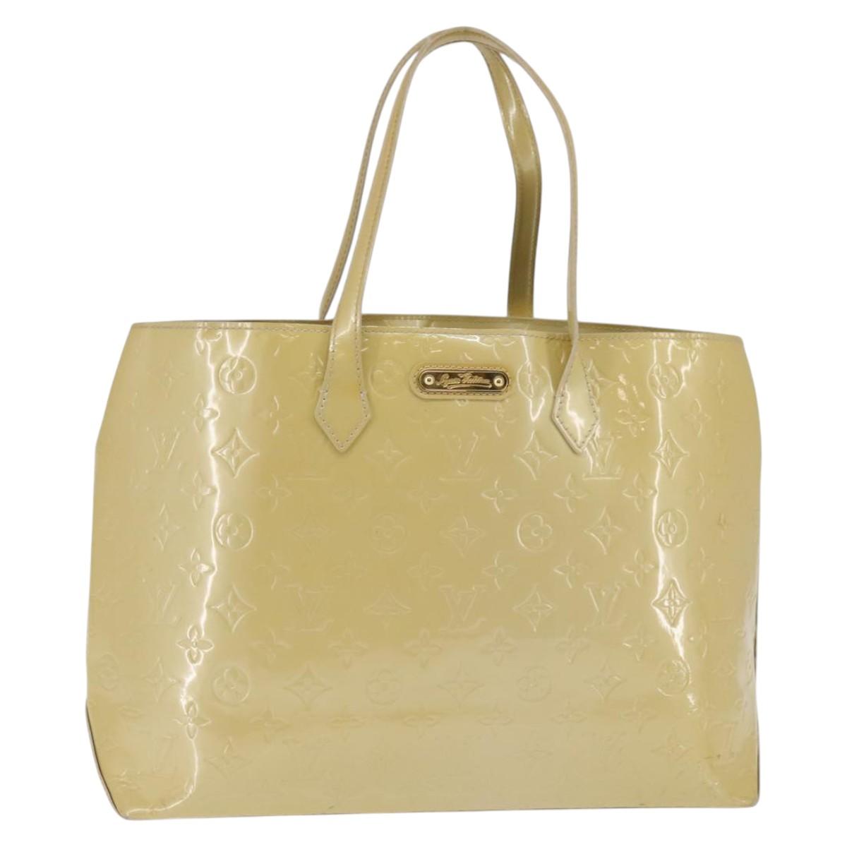 LOUIS VUITTON Monogram Vernis Wilshire MM Hand Bag Broncorail M91441 Auth 143123