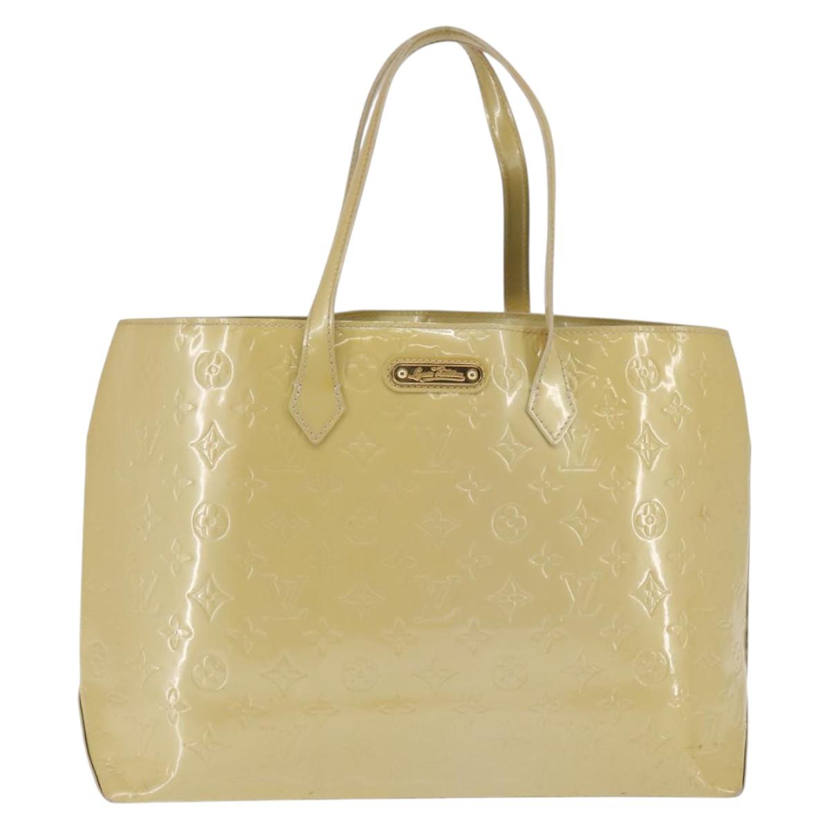 LOUIS VUITTON Monogram Vernis Wilshire MM Hand Bag Broncorail M91441 Auth 143123