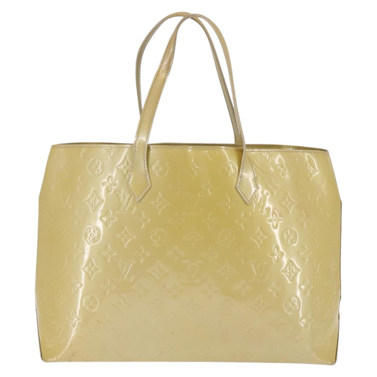 LOUIS VUITTON Monogram Vernis Wilshire MM Hand Bag Broncorail M91441 Auth 143123