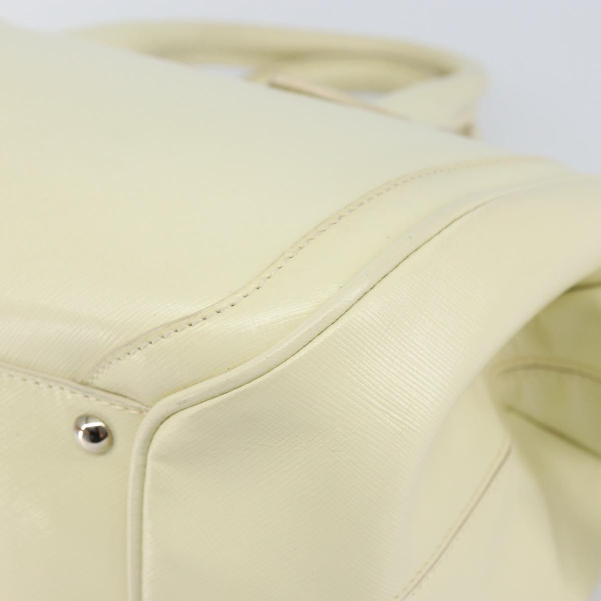 Salvatore Ferragamo Gancini Hand Bag Leather White Silver Auth 143127
