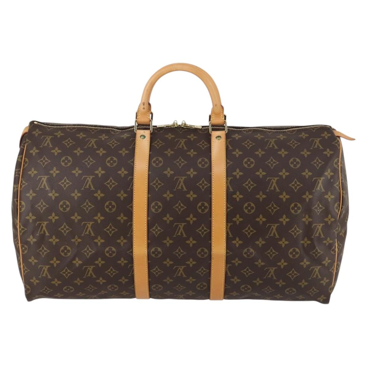 LOUIS VUITTON Monogram Keepall 55 Boston Bag M41424 LV Auth 143130V