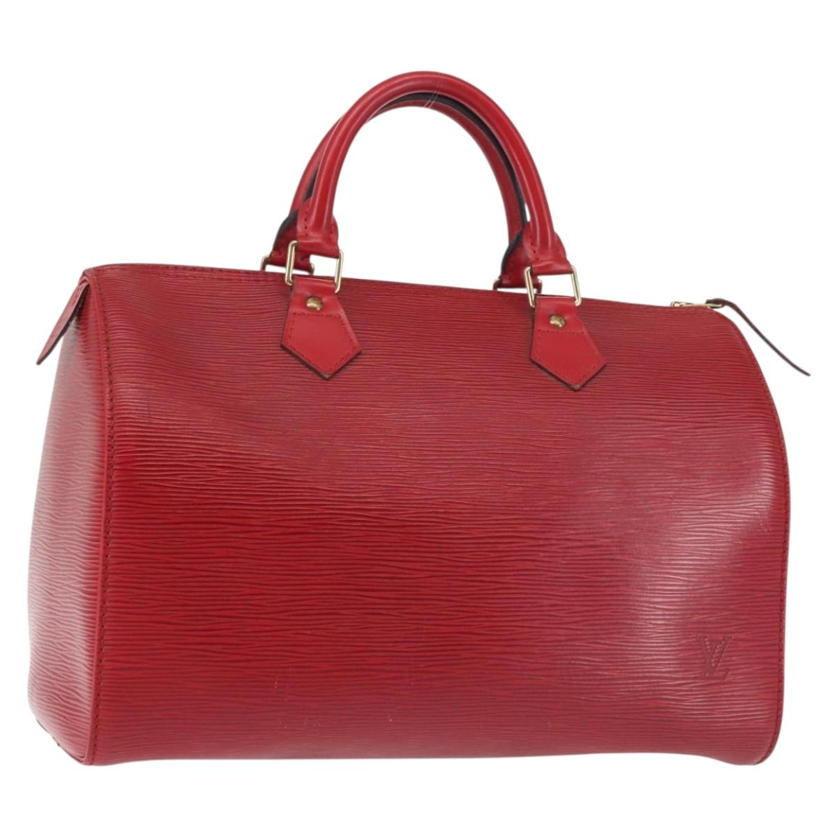 LOUIS VUITTON Epi Speedy 30 Hand Bag Castilian Red M43007 LV Auth 143131