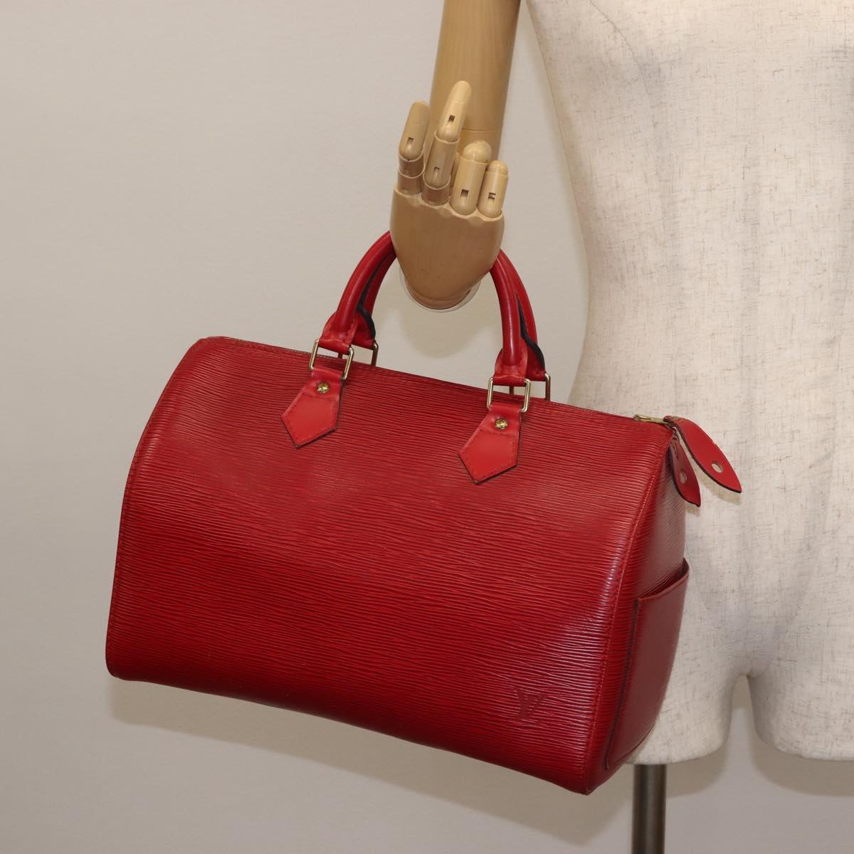 LOUIS VUITTON Epi Speedy 30 Hand Bag Castilian Red M43007 LV Auth 143131