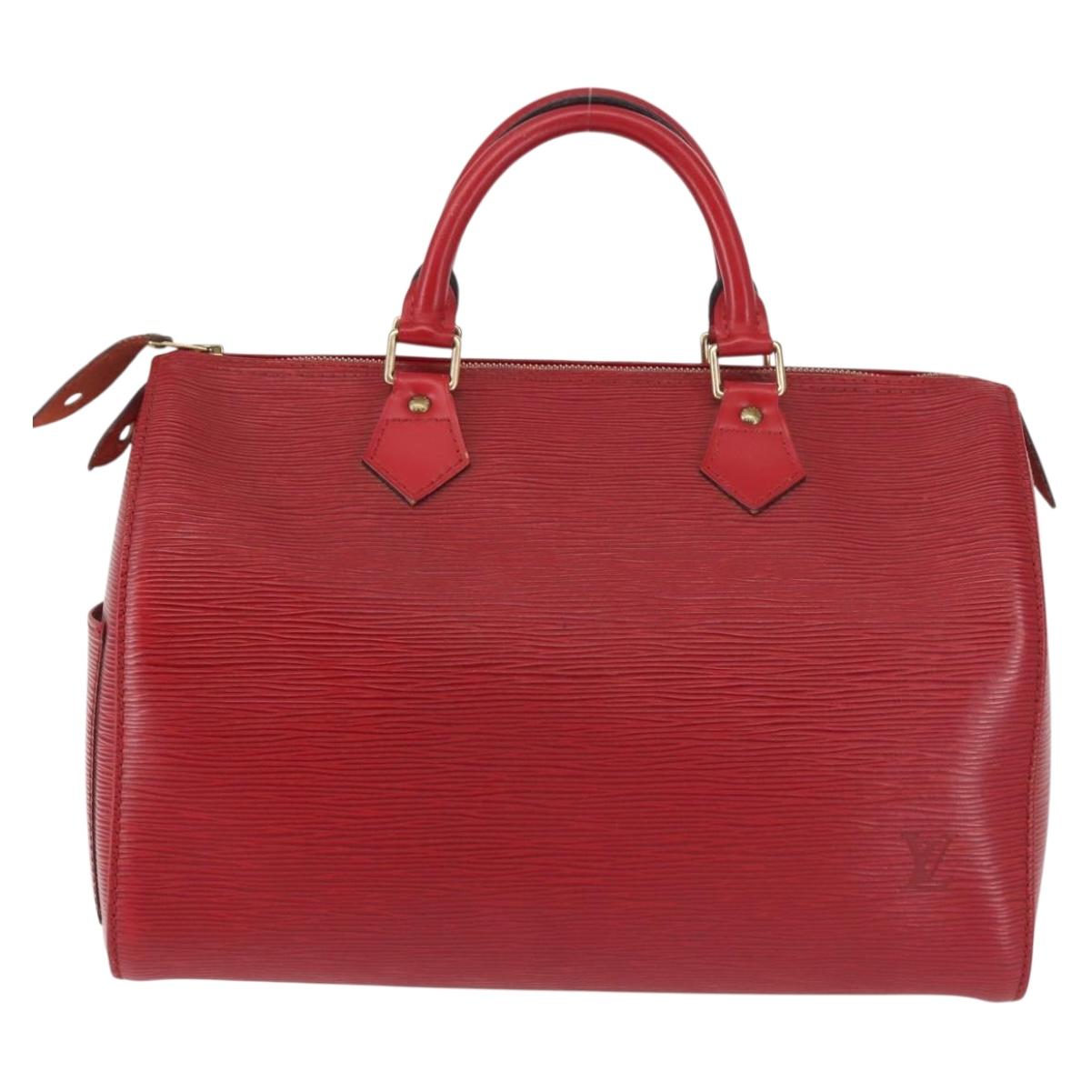 LOUIS VUITTON Epi Speedy 30 Hand Bag Castilian Red M43007 LV Auth 143131