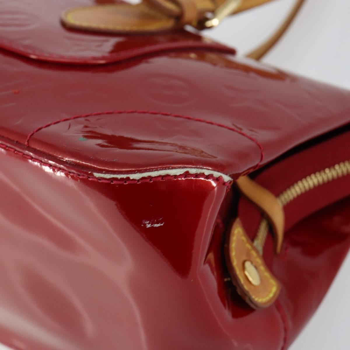 LOUIS VUITTON Vernis Rosewood Avenue Hand Bag Pomme D'amour M93507 Auth 143133