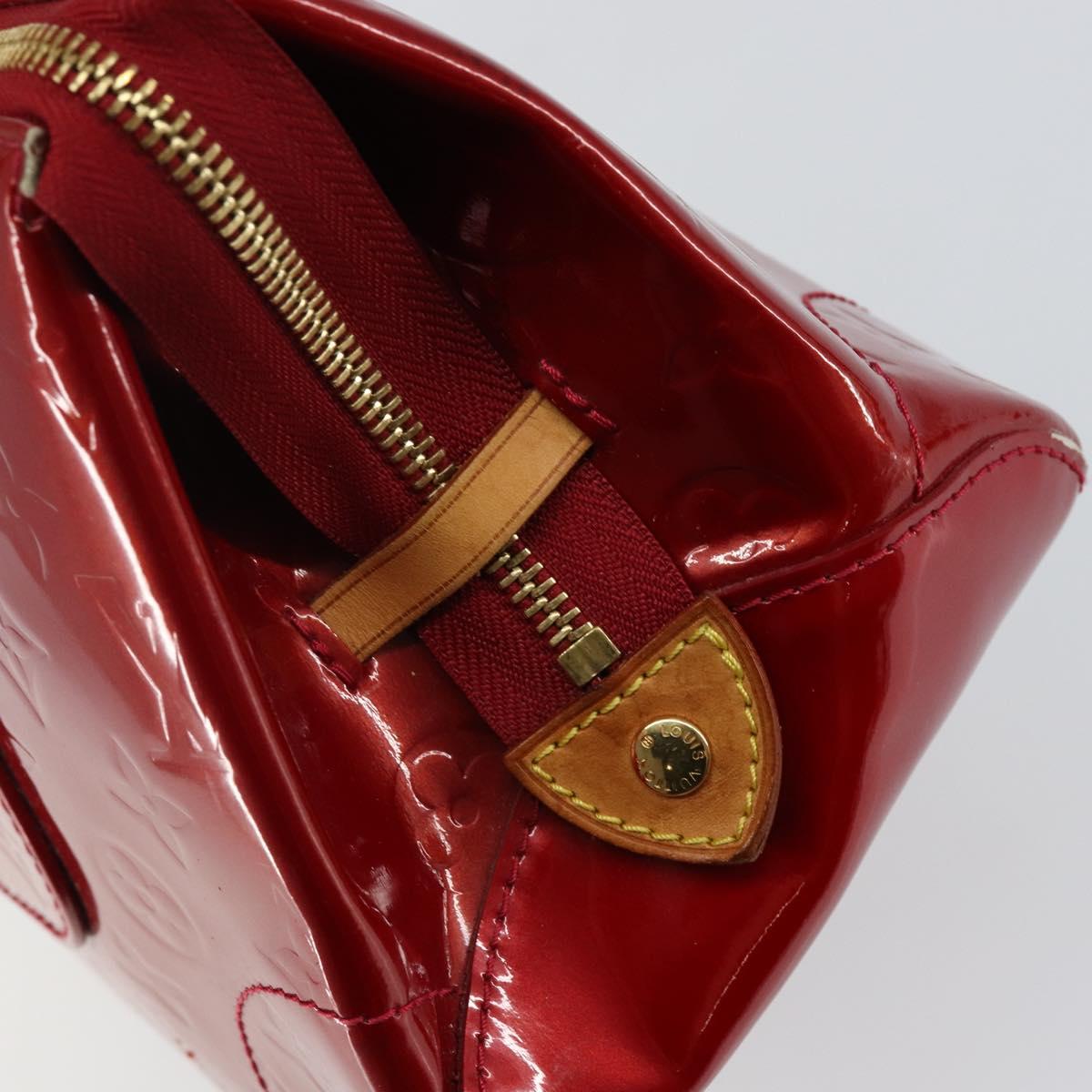 LOUIS VUITTON Vernis Rosewood Avenue Hand Bag Pomme D'amour M93507 Auth 143133