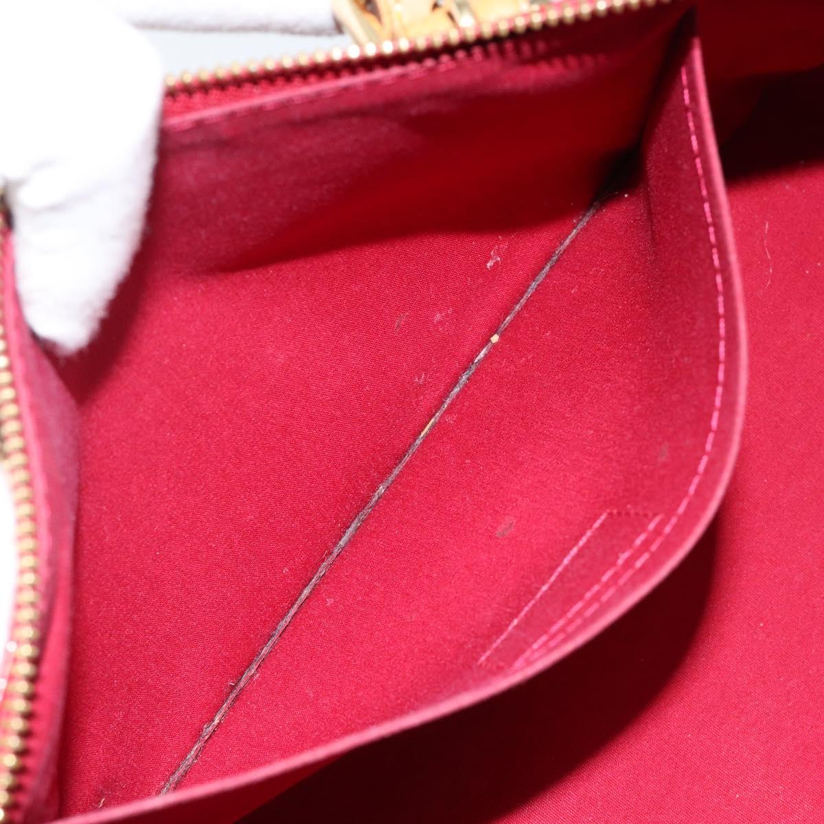 LOUIS VUITTON Vernis Rosewood Avenue Hand Bag Pomme D'amour M93507 Auth 143133