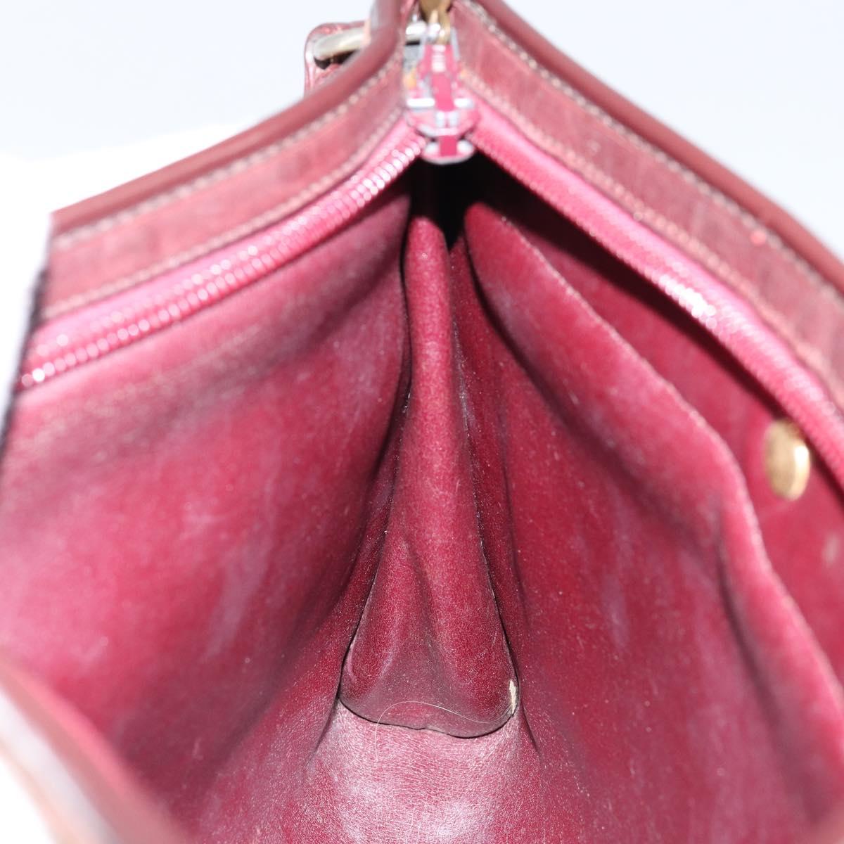 Christian Dior Trotter Canvas Shoulder Bag Red Gold Auth 143135