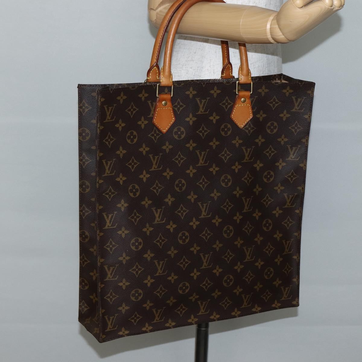 LOUIS VUITTON Monogram Sac Plat Hand Bag M51140 LV Auth 143141