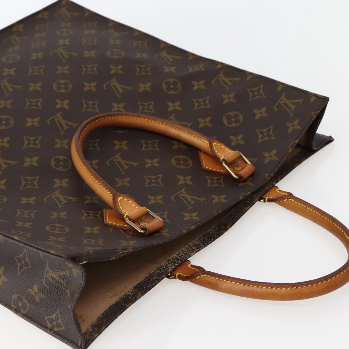 LOUIS VUITTON Monogram Sac Plat Hand Bag M51140 LV Auth 143141
