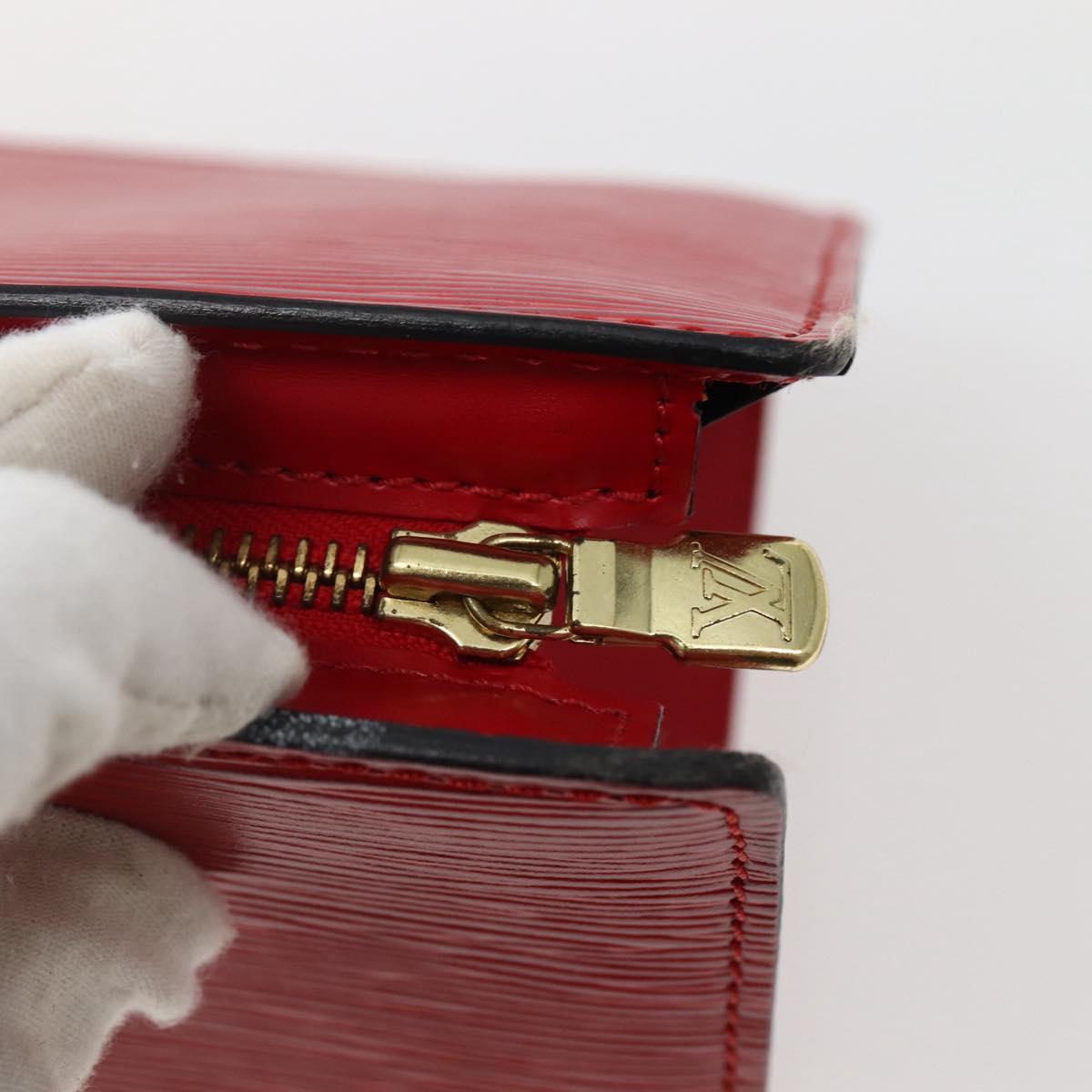 LOUIS VUITTON Epi Sac Triangle Hand Bag Red M52097 LV Auth 143144