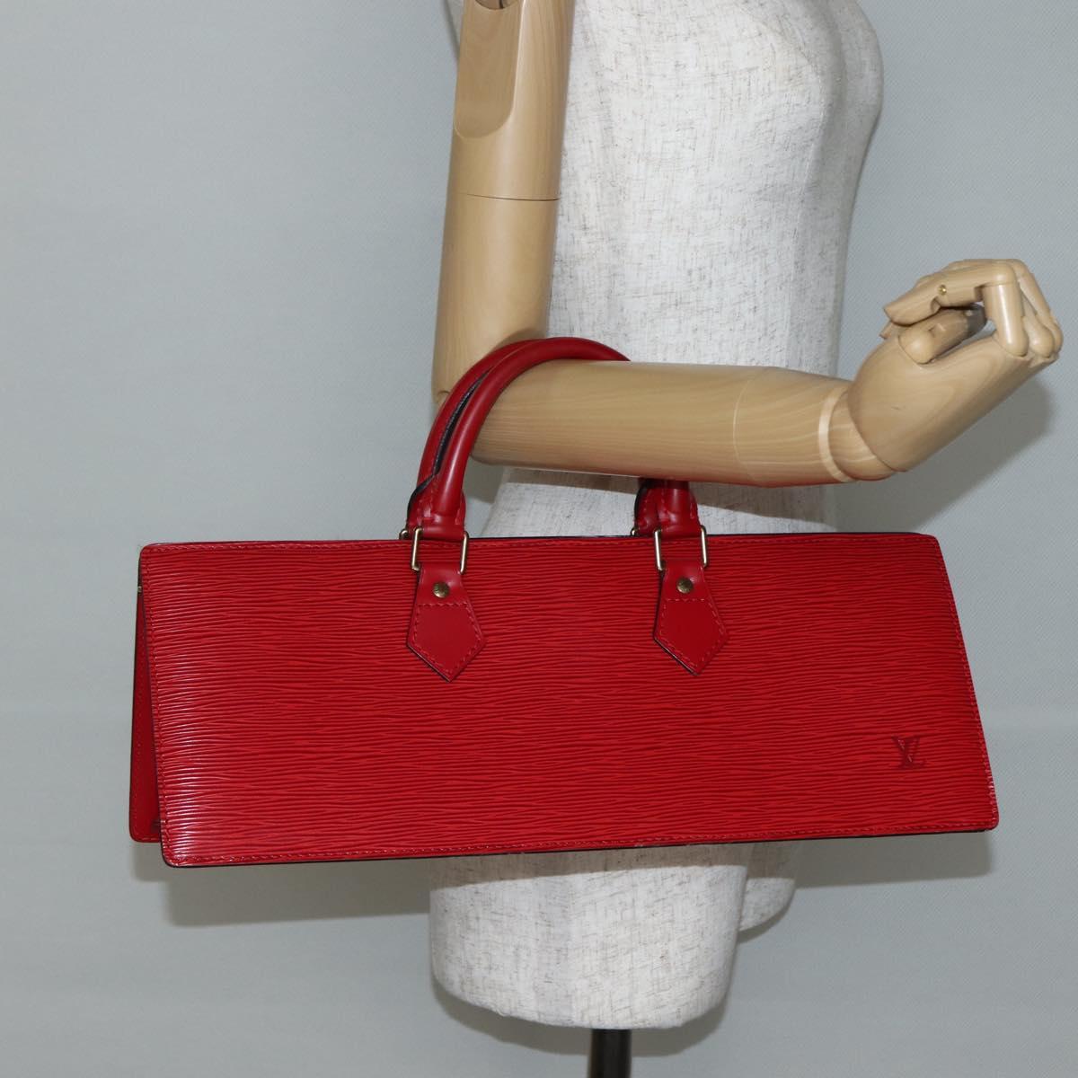 LOUIS VUITTON Epi Sac Triangle Hand Bag Red M52097 LV Auth 143144