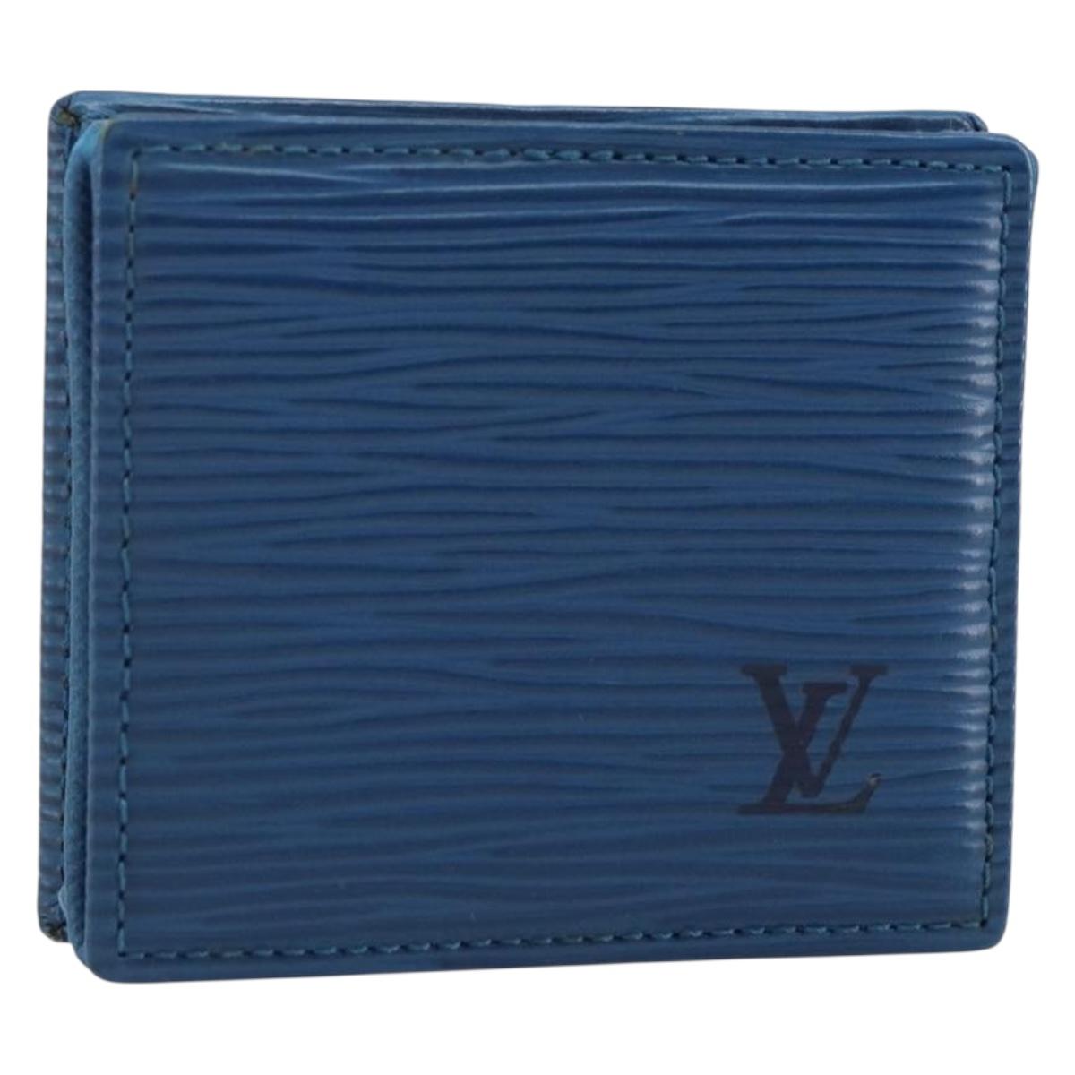 LOUIS VUITTON Epi Porte Monnaie Boite Coin Purse Blue M63695 LV Auth 143153V