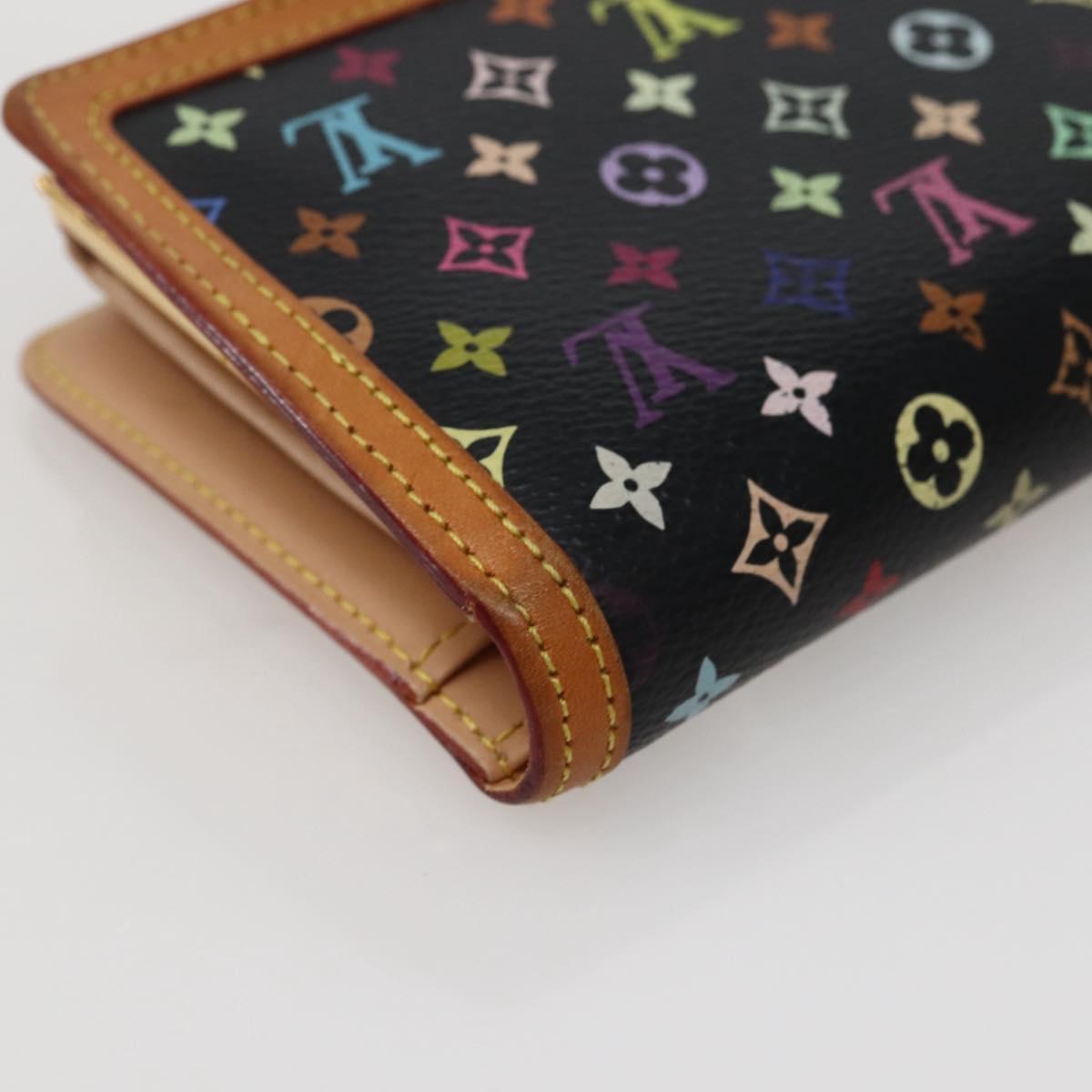 LOUIS VUITTON Multicolor Portefeuille Viennois Wallet Black M92988 Auth 143154