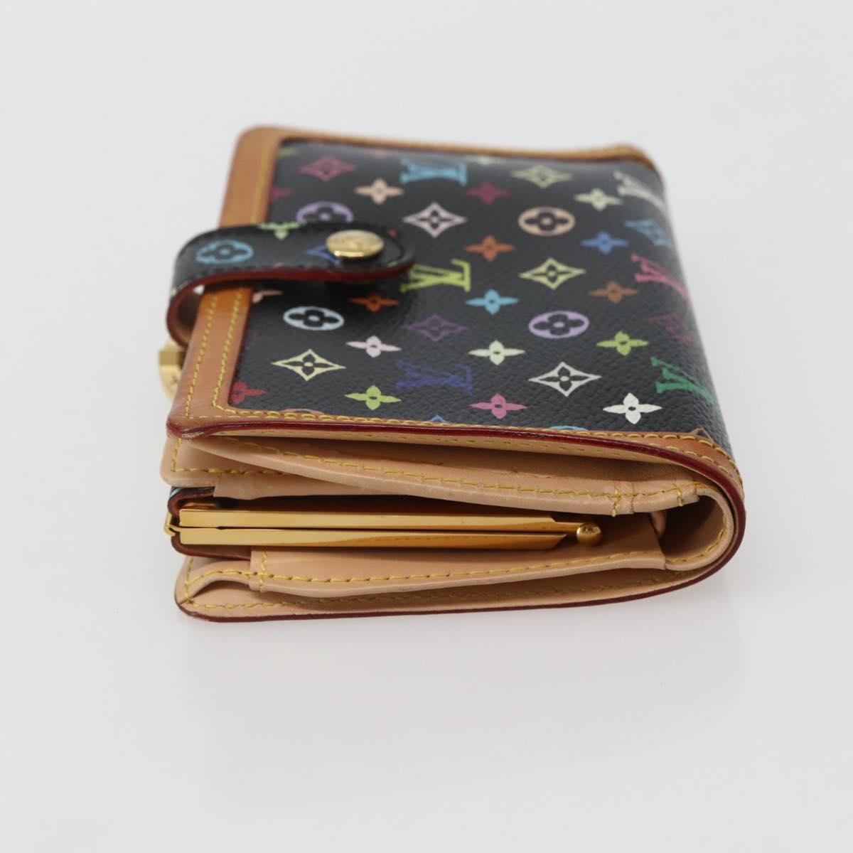 LOUIS VUITTON Multicolor Portefeuille Viennois Wallet Black M92988 Auth 143154