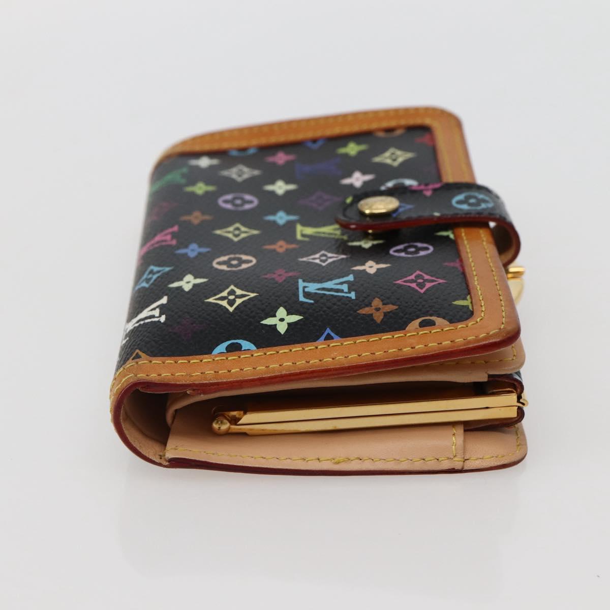 LOUIS VUITTON Multicolor Portefeuille Viennois Wallet Black M92988 Auth 143154