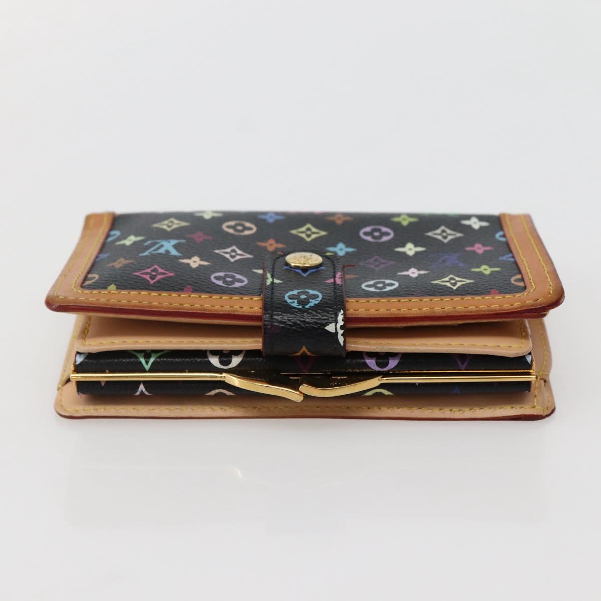 LOUIS VUITTON Multicolor Portefeuille Viennois Wallet Black M92988 Auth 143154