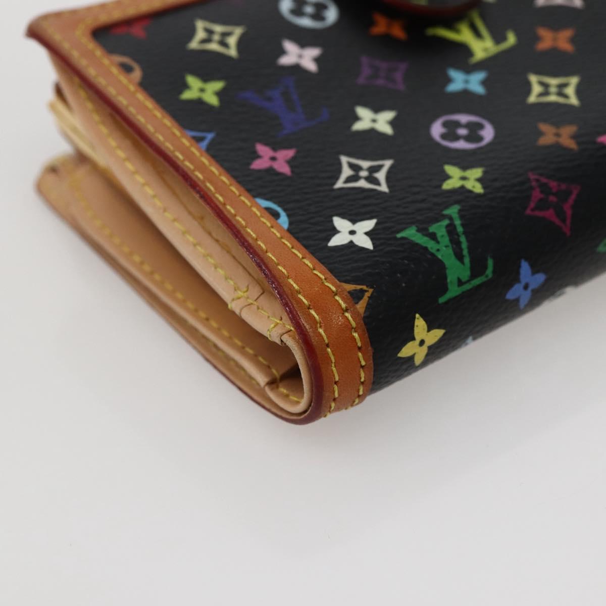 LOUIS VUITTON Multicolor Portefeuille Viennois Wallet Black M92988 Auth 143154