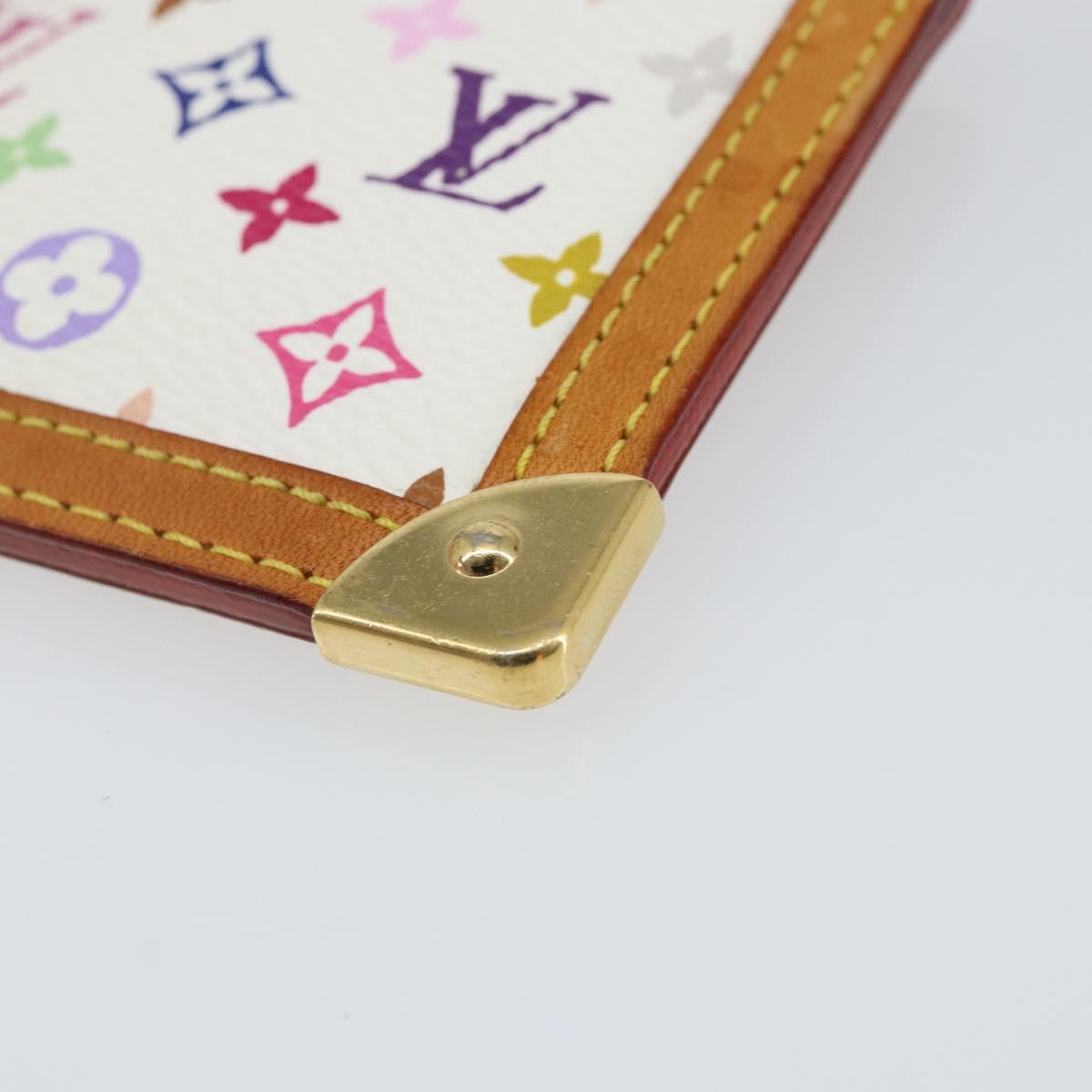 LOUIS VUITTON Multicolor Pochette Cles Coin Purse White M92655 LV Auth 143155